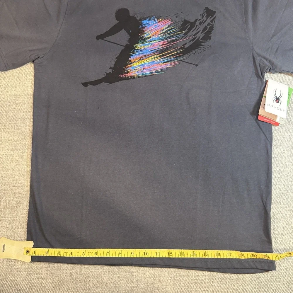 Spyder Men's XL Graphic T Shirt NWT Gray Ski Mountain Logo Tee New